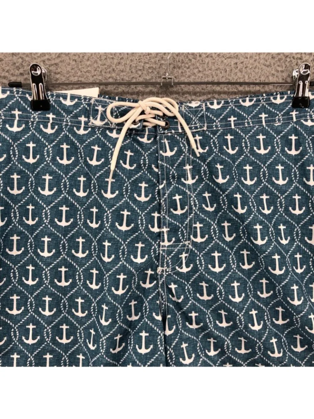 Trunks Swimsuit Mens 2XL Swami Shorts Midnight White Diamond Anchor Pockets NWT